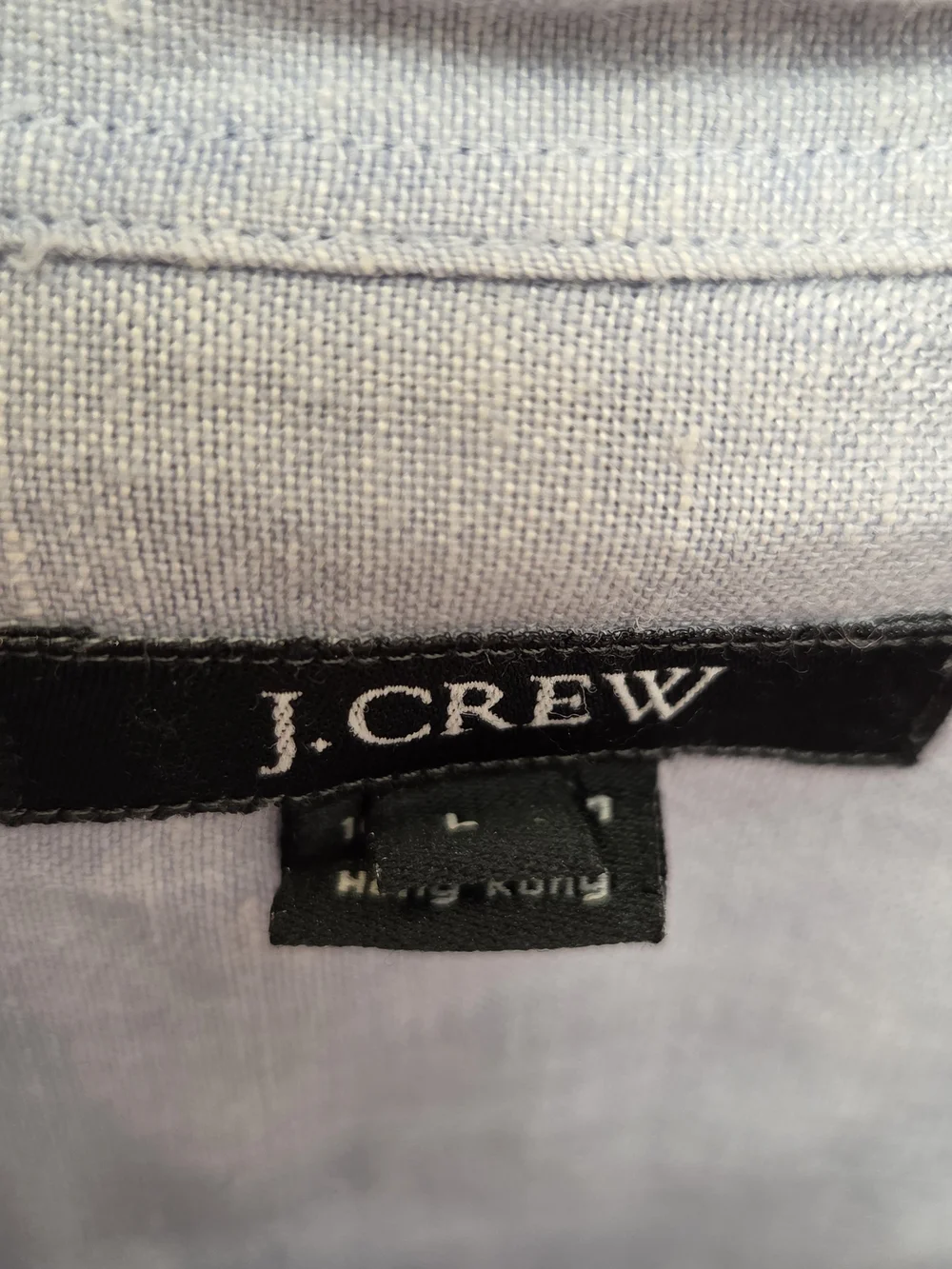 J. Crew Men’s 100% Linen Light Blue Casual Button-Up Shirt W/ Spread Collar (L)